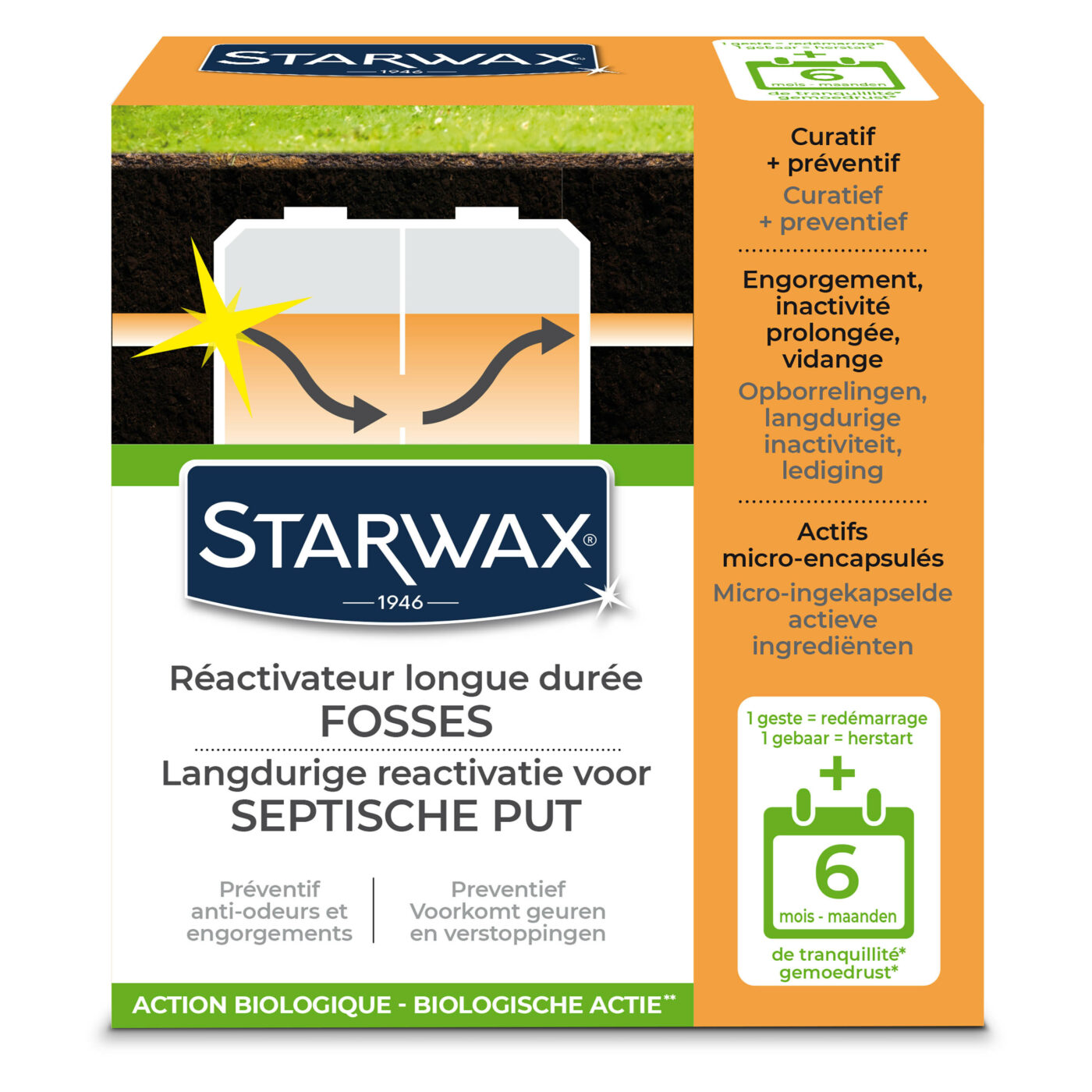 Starwax - Ré-activateur longue durée pour fosses septiques