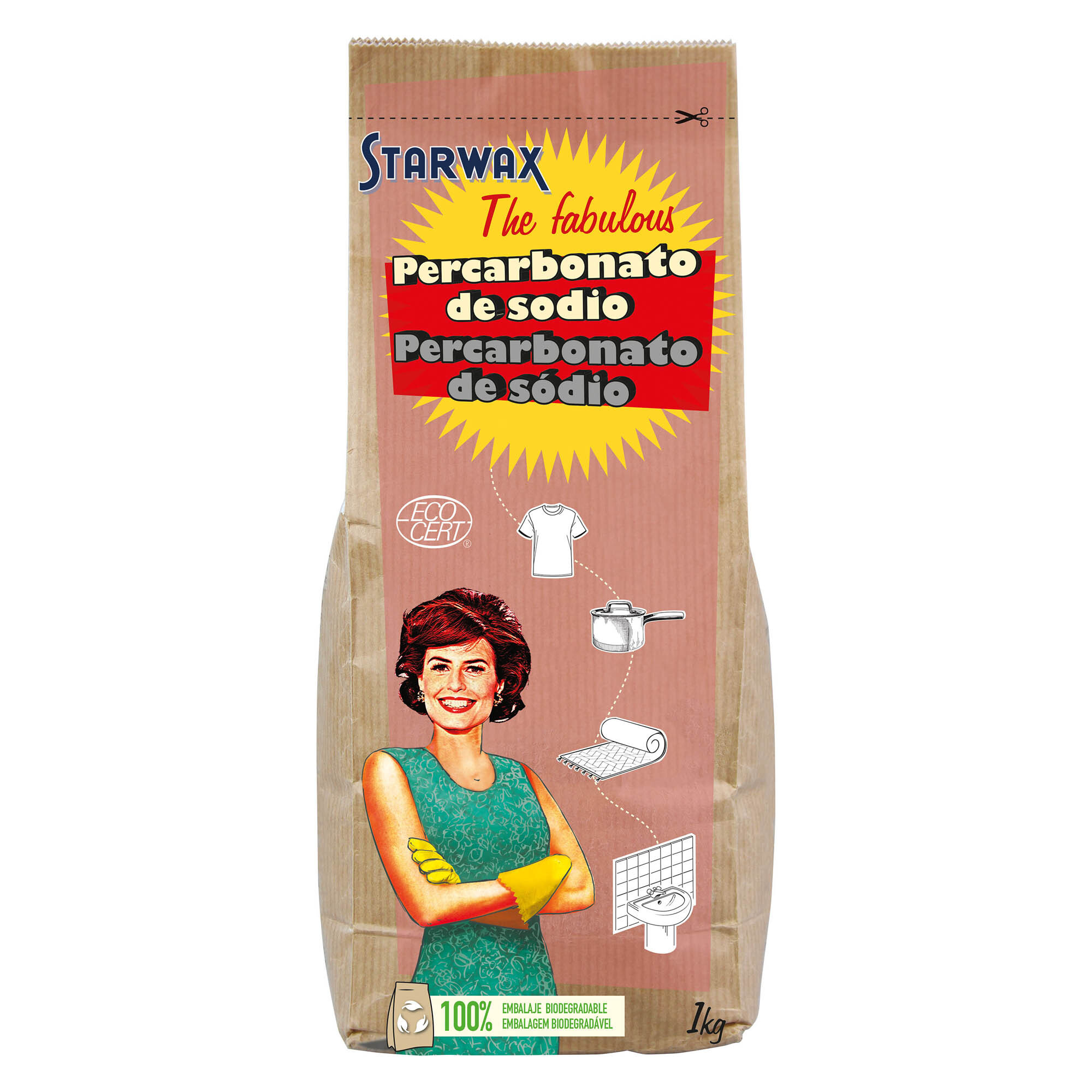 STARWAX THE FABULOUS Percarbonato Di Sodio 400gr Detergente Multiuso Sbiancante Smacchiatore Per Bucato E Superfici